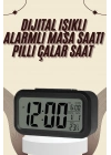 ® Dijital Masa Saati Termometreli Takvim Çalar Saat Led Ekran Pilli