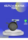 ® Dolap ve Raflar İçin 4 cm Kilitli Tekerlek Tekli