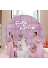 Ekstra Metalize Rose Gold Renk Disko Dikdörtgen Kesim Kapı Perdesi Dekorasyon 1x2 Metre