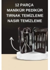 ® Elektrikli Manikür Pedikür Seti İkili Set 12 Parça Tırnak Bakımı Törpü Protez Çıkarma