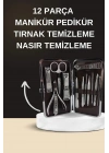 ® Elektrikli Manikür Pedikür Seti İkili Set 12 Parça Tırnak Bakımı Törpü Protez Çıkarma