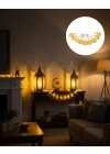 Ev Dekoru İçin Ramazan LED Işık Pilli Sıcak Sarı Cami Figürlü