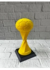 ® Futbol Toplu Sarı Kupa 21cm Masaüstü Dekor Ödül Figürü