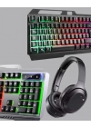 ® Gaming Set Işıklı Klavye Mouse + Bluetooth 5.2 Kulaklık Oyuncu Paketi