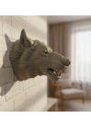 ® Gri Kurt Duvar Biblosu Güçlü Detaylı Dekoratif Tasarım 25x19 cm