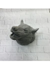 ® Gri Kurt Duvar Biblosu Güçlü Detaylı Dekoratif Tasarım 25x19 cm