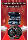 ® İkili Set Akıllı Saat Ve Bluetooth Kulaklık Kablosuz Uzun Pil Ömrü Spor Modları