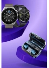 ® İkili Set Akıllı Saat Ve Bluetooth Kulaklık Kablosuz Uzun Pil Ömrü Spor Modları