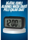 ® Işıklı Dereceli Masa Ofis Saati Alarmlı Termometre Takvim Çalar Saat