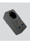 ® Isıya Dayanıklı PC Gövdeli Akım Korumalı Priz 4 USB