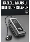 ® Kablolu Bluetooth Kulaklık Kulak İçi Stereo Mikrofonlu Dijital Göstergeli