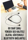 ® Kablolu Boyun Askılı Dijital Göstergeli Bluetooth Kulaklığı 60 Saat