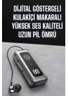 ® Kablolu Makaralı Bluetooth Kulaklık Uzun Pil Ömrü Dijital Göstergeli