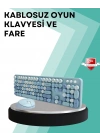 ® Kablosuz Klavye ve Mouse Seti – Sessiz Tuş, Retro Tasarım