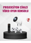 ® Kablosuz Mini Projeksiyon Cihazı Oyun ve Film İçin Taşınabilir Ev Sineması