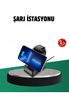 ® Kablosuz Şarjlı Dijital Masa Saati – 3 Parlaklık Seviyeli LED, Hızlı Şarj, Apple Uyumlu