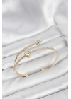 ® Kalp Model Pirinç Gold Renk Kadın Bileklik