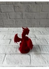 ® Kırmızı Ejderha Biblo 12 cm Dekoratif Fantastik Obje Hediyelik Süs Eşyası