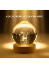 ® Küçük Prens Cam Küre USB Işıklı Ahşap Standlı Büyük Boy