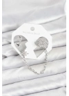 ® Kutup Yıldızı Model Pirinç Gümüş Renk Zincir Bağlantılı Ear Cuff Küpe Seti