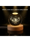® LED Işıklı Kristal Küre Ahşap Standlı Dekoratif Gezegen Model