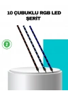 LED Meteor Yağmur Işığı 10 Adet Çubuk Kayan Yıldız Efektli