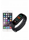 ® M6 Akıllı Bileklik Siyah Adımsayar Spor Takibi Android ve İOS Uyumlu