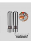 ® Modern Otomatik Baharat Öğütücü Seti – Pilli, Paslanmaz Çelik, LED Aydınlatmalı