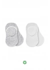 ®   2Li Penye Babet Silikonlu Basic Çorap 30104 Gri Beyaz