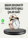 ® Nostaljik Büyük Boy Metal Masa Saati Bronz Kaplama ve Yüksek Sesli Alarm