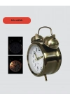® Nostaljik Büyük Boy Metal Masa Saati Bronz Kaplama ve Yüksek Sesli Alarm