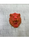 ® Özel Tasarım 3D Aslan Figürü Duvar Süsü Dekoratif Heykel 20x21 cm