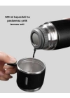 ® Paslanmaz Çelik 500 ml Termos Seti – 8 Saat Isı Koruma, Vakumlu, Sızdırmaz ve Taşınabilir