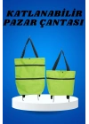 ® Pazar Arabası ve Alışveriş Çantası Çift Yönlü Kolay Tekerlekli Taşınabilir