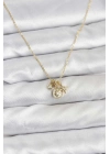 ® Pirinç Gold Renk Minimal Charmlı Kadın Kolye