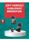 Profesyonel Ses Kayıtları İçin 2’li Kablosuz Yaka Mikrofon Seti
