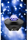 ® Projektör Yıldız Gece Lambası Disko Topu Bluetooth Bağlantılı Taşınabilir Şarjlı