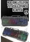 ® Q Klavye RGB Işıklı Klavye Ve Mouse Seti Kablolu Mouse Hediyeliş