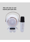 ® Renkli Işıklı Astronot Mini Bluetooth Speaker ve Karaoke Mikrofon