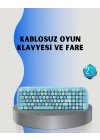 ® Retro Tarz Kablosuz Klavye Mouse Seti – 104 Tuşlu, Ergonomik Tasarım
