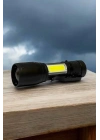 ® Şarjlı Metal Zoomlu El Feneri Işıldak Led Işık Taşınabilir El Lambası