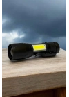 ® Şarjlı Metal Zoomlu El Feneri Işıldak Led Işık Taşınabilir El Lambası