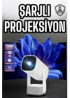 ® Şarjlı Projeksiyon Oyun Sinema Projektörü 4K HD Görüntü Kaliteli