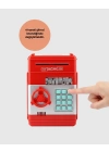 Şifreli Kırmızı ATM Tasarımlı Çelik Kasa Görünümlü Kumbara