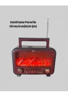 ® Solar Şarjlı Şömine Işıklı Bluetooth Hoparlör – Radyo, USB, TF Kart Destekli