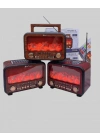 ® Şömine Alev Işıklı Solar Bluetooth Hoparlör – 7W Güçlü Ses, FM Radyo
