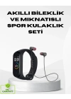 ® Spor Bileklik + Kablosuz Bluetooth Kulaklık Fitness Seti