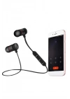 ® Sports Mıknatıslı Siyah Bluetooth Kulaklık Kablolu Uzun Pil Ömrü