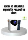 ® Taşınabilir 1080P HD Akıllı Projektör – 64GB Dahili Hafıza, 2GB RAM, Uzaktan Kumandalı