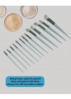 ® Taşınabilir Ergonomik Yapılı 13 Adet Fiber Kıllı Yüz ve Göz Makyaj Fırçası Seti